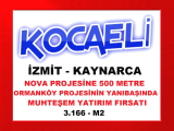 izmit kaynarca da devlet hastanesi ve üniversiteye 7 km mesafede nova sitesinin yanı başında 3.166 m2 çok çok kıymetli fırsat arsa