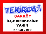 tekirdağ şarköy de doğa manzaralı ilçe merkezine yakın konumda 2.930 m2 fırsat arsa