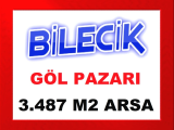 bilecik gölpazarı nda yolu olan eğimsiz düz arazi ekilip biçilebilir 3.487 m2 kupon arazi