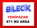 bilecik yenipazar da köy merkezine 400 metre mesafede 871 m2 arsa