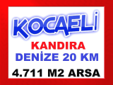 kandıra kadastral yola cepheli denize 20 km mesafede izmit - kandıra otabanı 3 km  4.711 m2 yatırım için ideal arsa