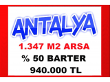 antalya akseki de yerleşime yakın konumda 1.347 m2 arsa