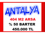 antalya akseki de asfalt yol üzeri yatırımlık 404 m2 arazi