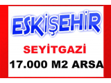 eskişehir seyitgazi de merkeze 5 km mesafede ekilip biçilebilir yolu olan 17.000 m2 arsa