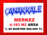 çanakkale merkez de yatırım için mükemmel fırsat ilçeye 500 metre yolu olan 4.183 m2 arsa