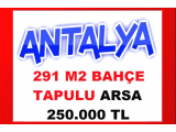 antalya akseki de bahçe tapulu 291 m2 yatırımlık fırsat arsa